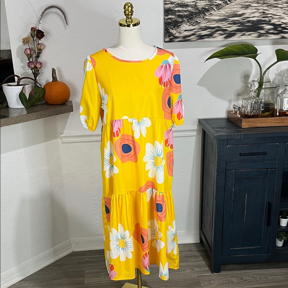 Stylish Bright Floral Dress